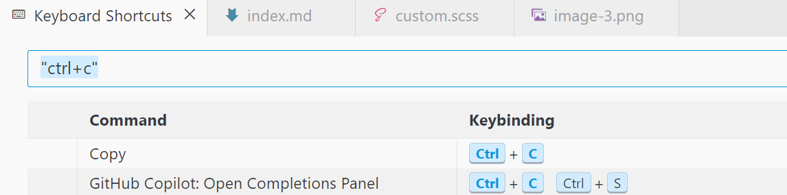 keybinding conflict